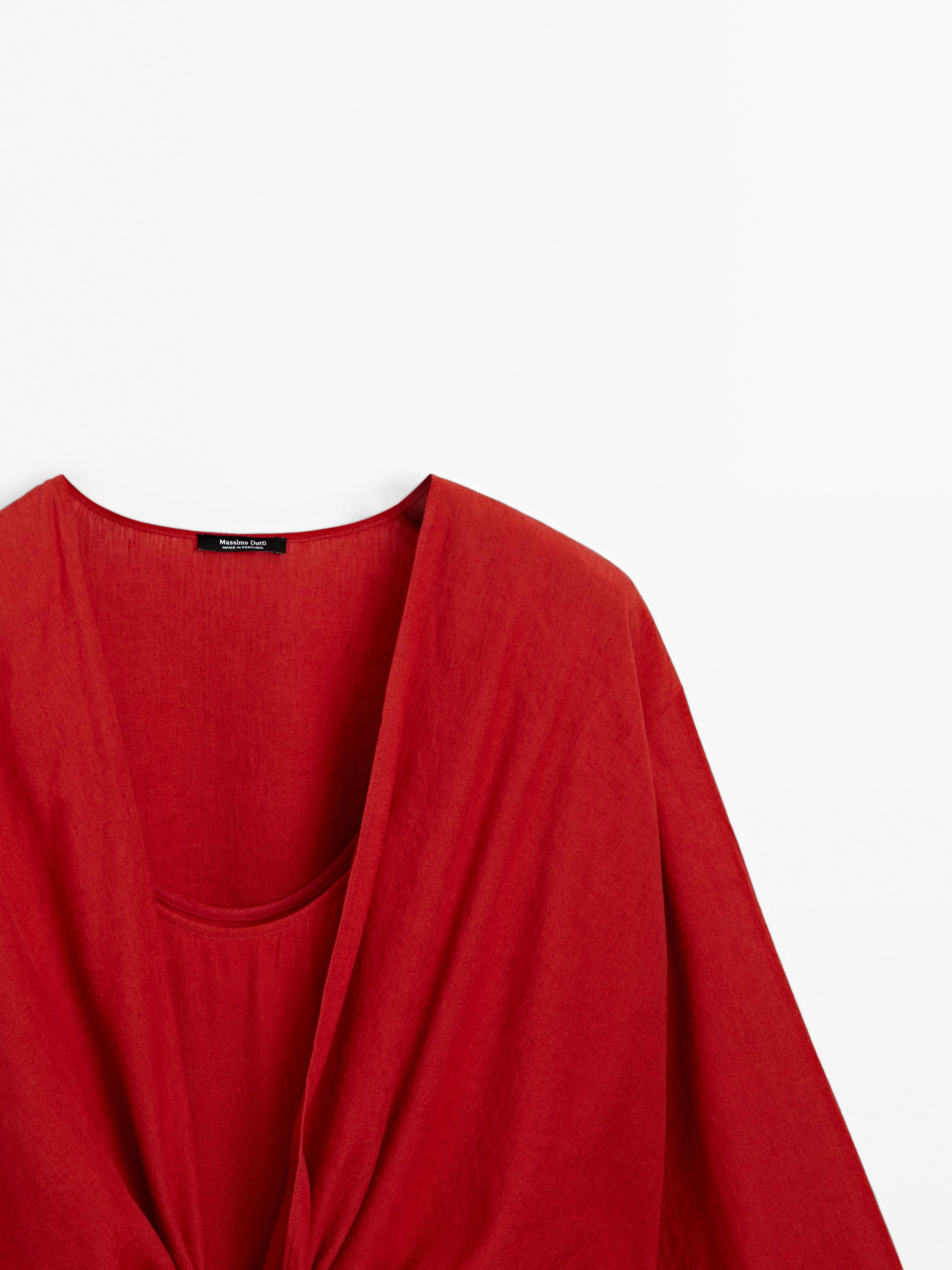 Robe midi décolleté nœud